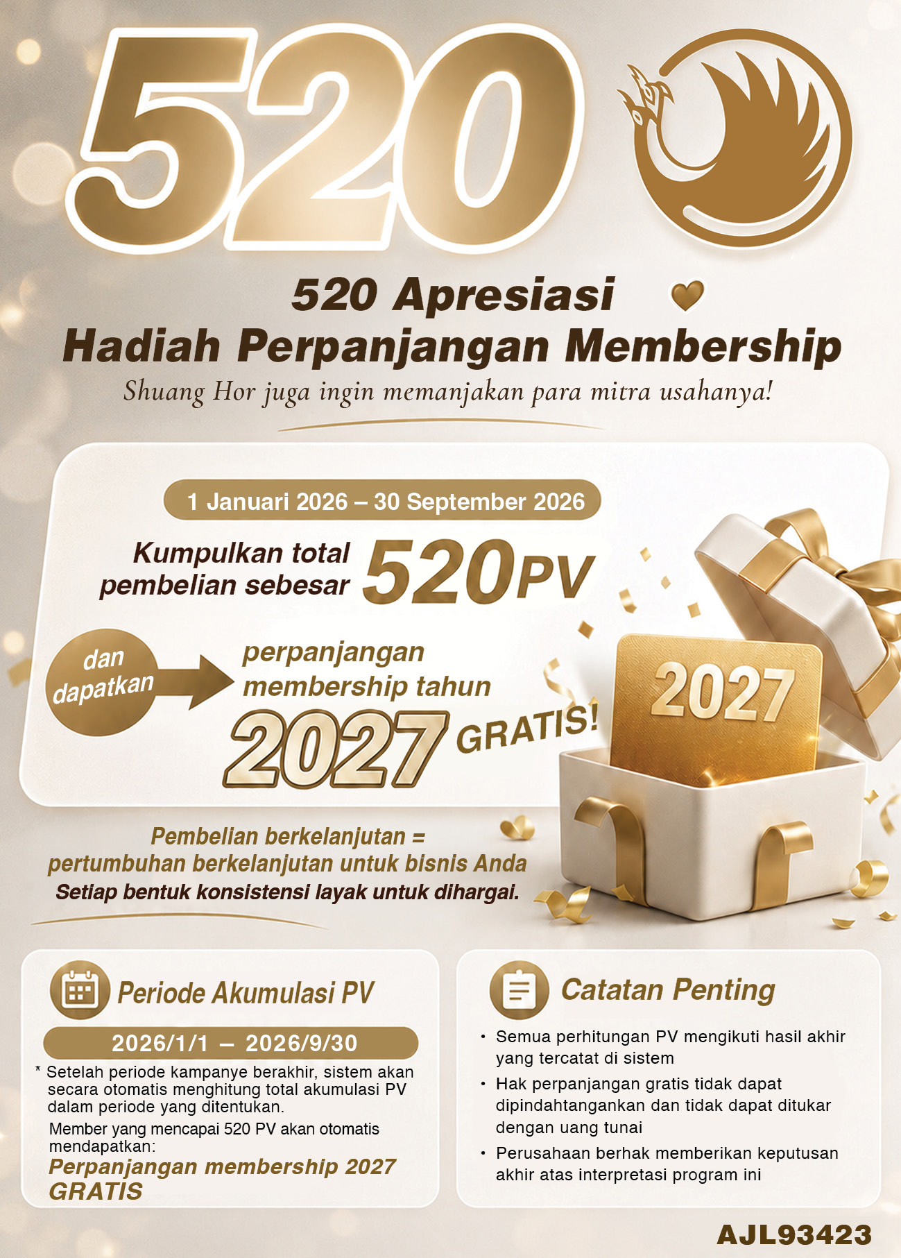 520 Apresiasi · Hadiah Perpanjangan Membership