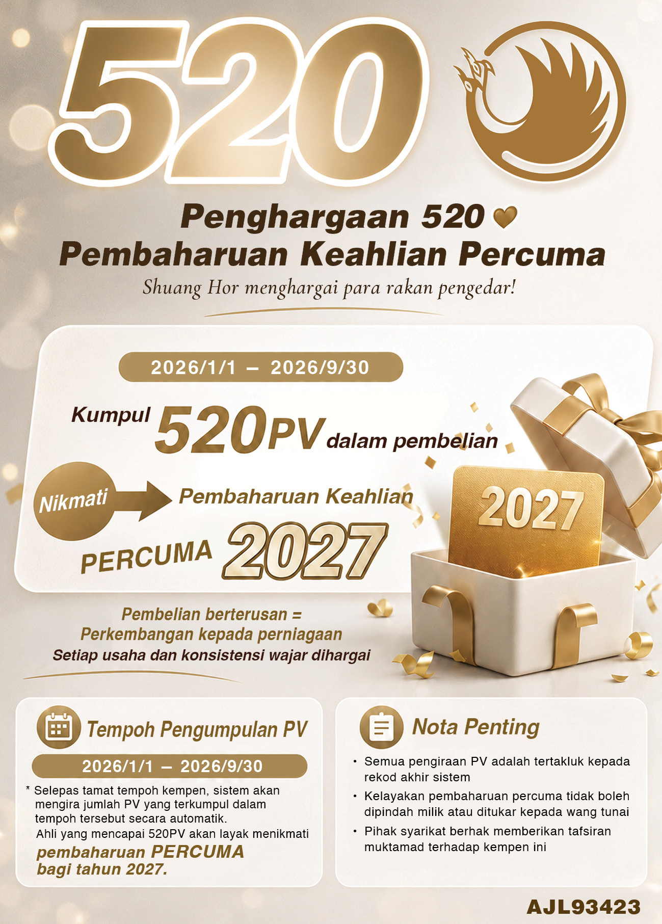 Penghargaan 520 · Pembaharuan Keahlian Percuma